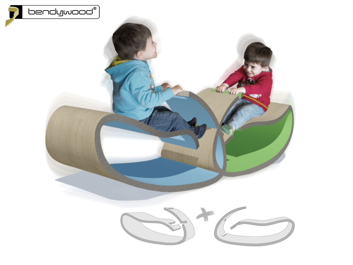 Balançoire à bascule pour enfants en Bendywood®